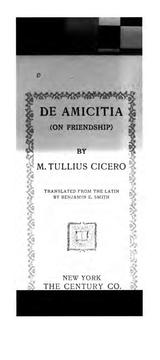 Cover of: De Amicitia (on Friendship)