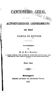 Cover of: Cancioneiro Geral: altportugiesische Liedersammlung des edeln Garcia de Resende by Garcia de Resende