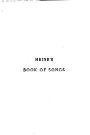 Cover of: Heine's Book of Songs Compiled from the Translations by Heinrich Heine