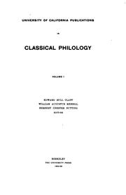 Cover of: University of California Publications in Classical Philology