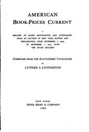 Cover of: American Book Prices Current by Katherine Kyes Leab , Daniel J Leab