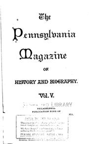 Cover of: The Pennsylvania Magazine of History and Biography
