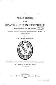 Cover of: THE PUBLIC RECORDS OF THE STATE CONNECTICUT