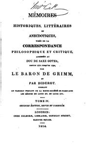 Cover of: Mémoires historiques, littéraires et anecdotiques, tirés de la ...