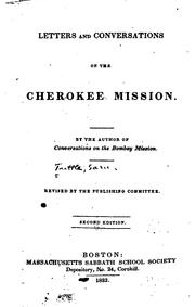 Cover of: Letters and Conversations on the Cherokee Mission