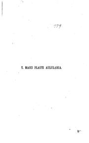 Cover of: Aulularia by Titus Maccius Plautus