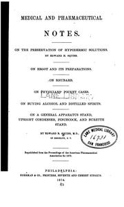 Cover of: Medical and pharmaceutical notes