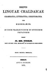 Cover of: Brevis linguae chaldaicae grammatica, litteratura, chrestomathia cum glossario: grammatica ...