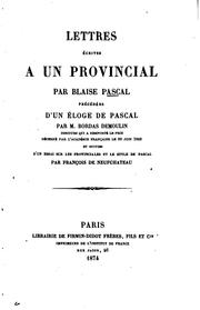 Cover of: Lettres écrites à un provincial