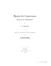 Cover of: Theorie der Congruenzen: (elemente der Zahlentheorie) by Pafnutiĭ Lʹvovich Chebyshev, Hermann Schapira, Pafnutij Lv́ovič Čebyšev
