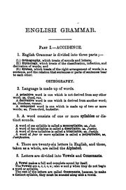 Cover of: A MANUAL OF ENGLISH GRAMMAR AND ANALYSIS OF SENTENCES