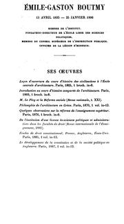 Cover of: Discours prononcés aux obsèques de Émile Boutmy, membre de l'Institut, fondateur-directeur de l ...