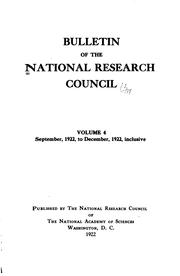 Cover of: Bulletin by National Research Council (US)