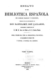 Cover of: Ensayo de una biblioteca española de libros raros y curiosos by Bartolomé José Gallardo