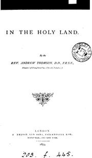 Cover of: In the Holy land: A Journey Through Palestine by Andrew Thomson