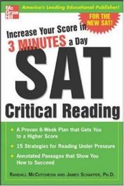 Cover of: Increase Your Score in 3 Minutes a Day: SAT Critical Reading