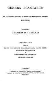 Cover of: Genera plantarum ad exemplaria imprimis in herbariis kewensibus servata definita by George Bentham, Joseph Dalton Hooker