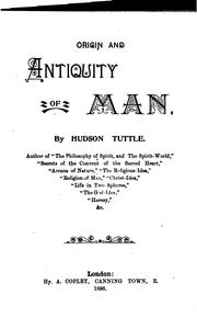 Cover of: Origin and Antiquity of Man