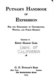 Cover of: Putnam's Handbook of Expression: For the Enrichment Conversation, Writing ...