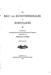 Cover of: Bau- und Kunstdenkmäler des Regierungsbezirks Wiesbaden by Ferdinand Luthmer