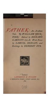 Cover of: Vathek: An Arabian Tale by William Beckford , Samuel Henley