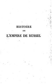 Cover of: Histoire de l'empire de Russie