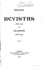 Cover of: Ensayos y revistas by Leopoldo Alas, Leopoldo Alas