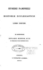 Cover of: Historiae ecclesiasticae libri decem.