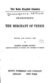 Cover of: Shakspere's The Merchant of Venice by William Shakespeare