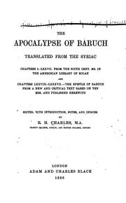 Cover of: The Apocalypse of Baruch: Translated from the Syriac, Chapters I.-LXXVII. from the Sixth Cent ...