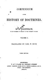 Compendium of the History of Doctrines by Karl Rudolf Hagenbach