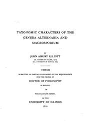 Taxonomic Characters of the Genera Alternaria and Macrosporium