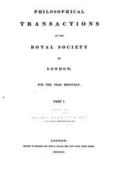 Cover of: Philosophical Transactions of the Royal Society of London by Royal Society (Great Britain)