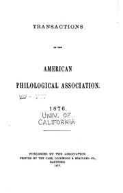 Cover of: Transactions of the American Philological Association: 1869-1896
