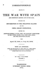 Cover of: Correspondence Relating to the War with Spain, 1898-1902