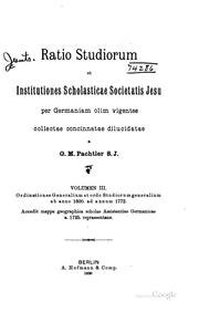 Cover of: Ratio studiorum et institutiones scholasticae Societatis Jesu per Germaniam ...