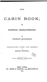 The Cabin Book: Or, National Characteristics by Charles Sealsfield