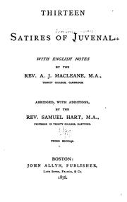 Cover of: Thirteen Satires of Juvenal