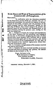 Cover of: Report of the State Treasurer on the Finances by Treasury , Pennsylvania. Treasury., Pennsylvania.