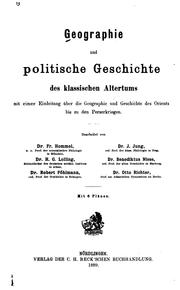 Cover of: Geographie und politische Geschichte des klassischen Altertums: Mit einer Einleitung über die ...