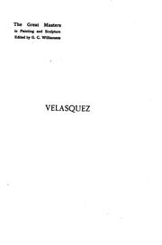 Cover of: Velasquez by Robert Alan Mowbray Stevenson