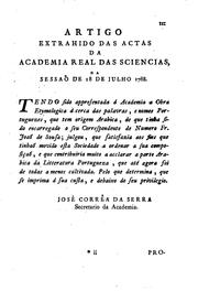 Cover of: Vestigios da lingua arabica em Portugal, ou Lexicon etymologico das palavras, e nomes ... by João de Sousa