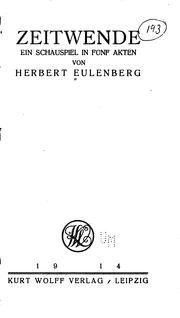 Cover of: Zeitwende: Ein Schauspiel in fünf Akten