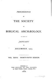 Cover of: Proceedings of the Society of Biblical Archaeology