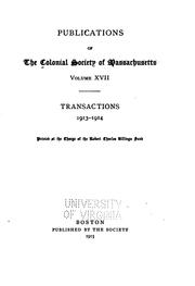 cover of Publications of the Colonial Society of Massachusetts