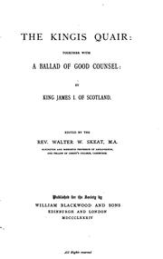 Cover of: The Kingis Quair: Together with a Ballad of Good Counsel