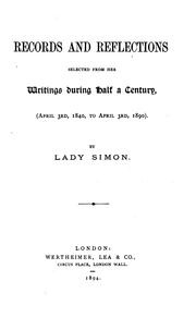 Cover of: Records and Reflections: Selected from Her Writings During Half a Century, April 3rd, 1840 to ...