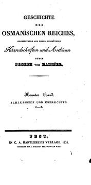 Cover of: Geschichte des osmanischen Reiches by Joseph von Hammer-Purgstall, Joseph Freiherr von Hammer-Purgstall, Joseph von Hammer-Purgstall