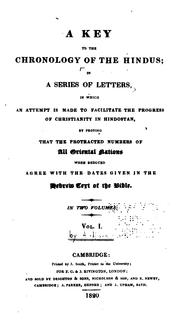 Cover of: A Key to the Chronology of the Hindus: In a Series of Letters, in which an Attempt is Made to ... by Alexander Hamilton