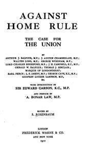 Cover of: Against Home Rule: The Case for the Union